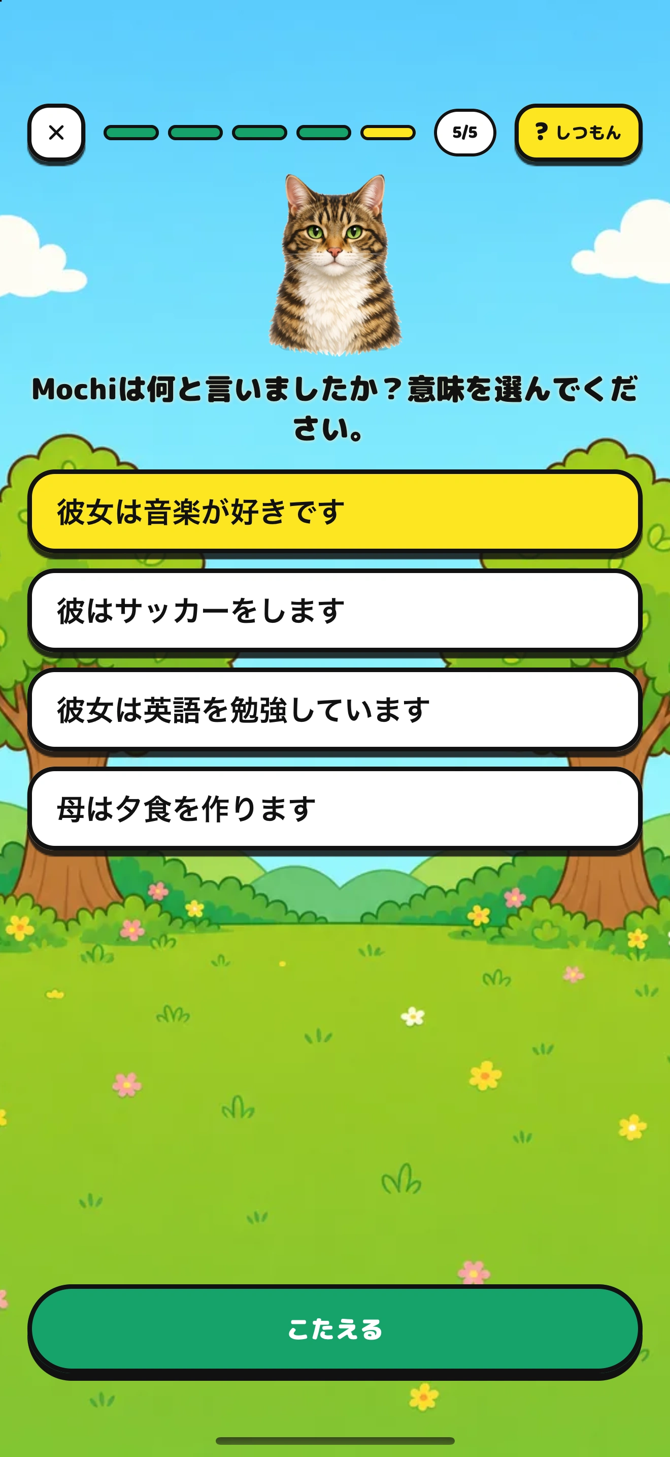 1回5分・5ステップのレッスンのアプリ画面